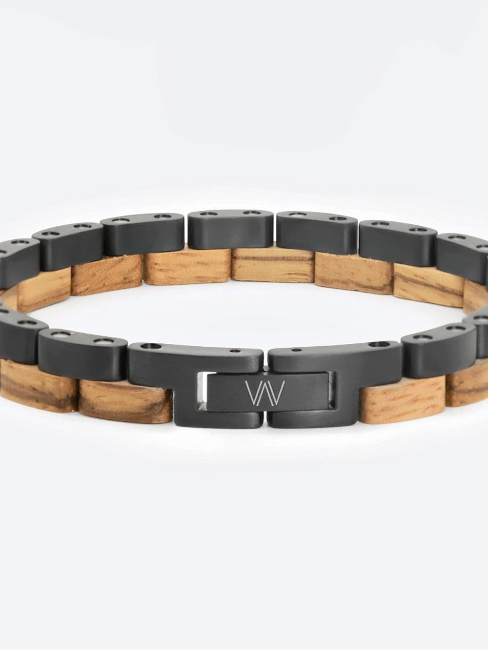 Avantwood  Exotic Zebra and Black Steel Bracelet